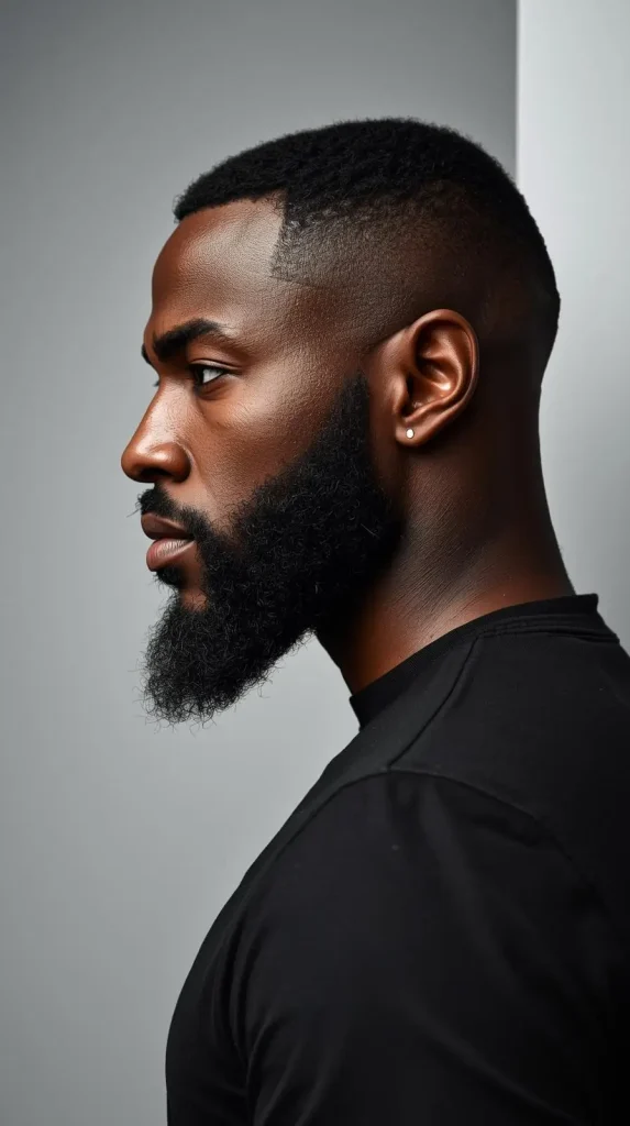 black man Beard with Buzz Cut