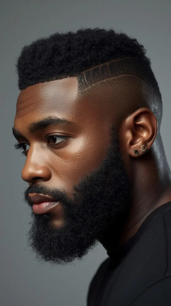 black man High Fade with Beard