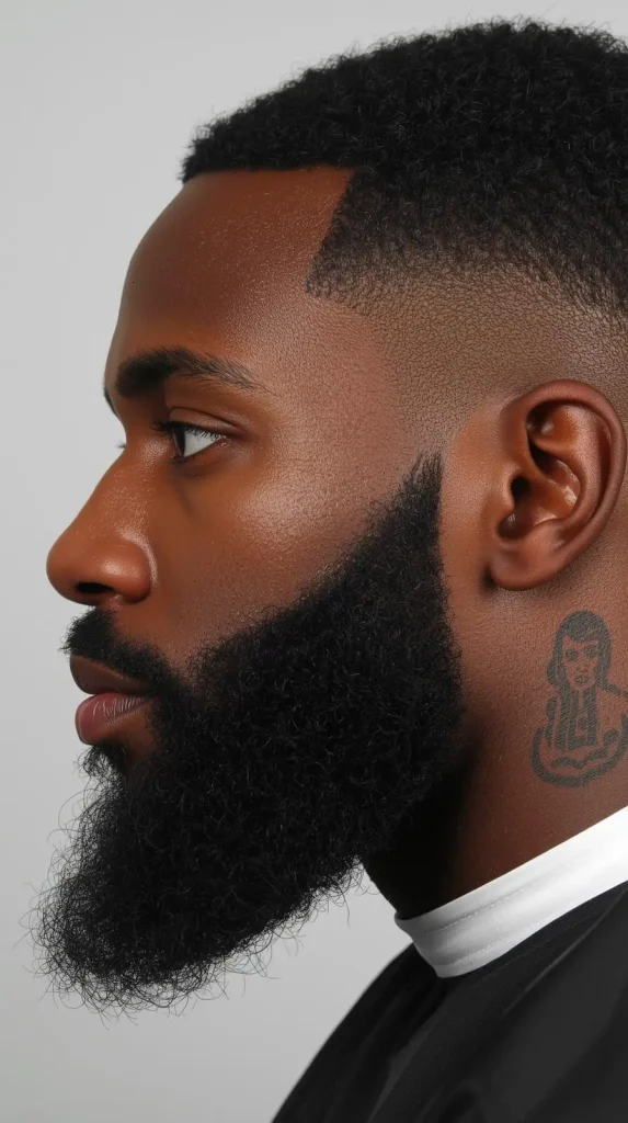 black man Low Fade with Beard