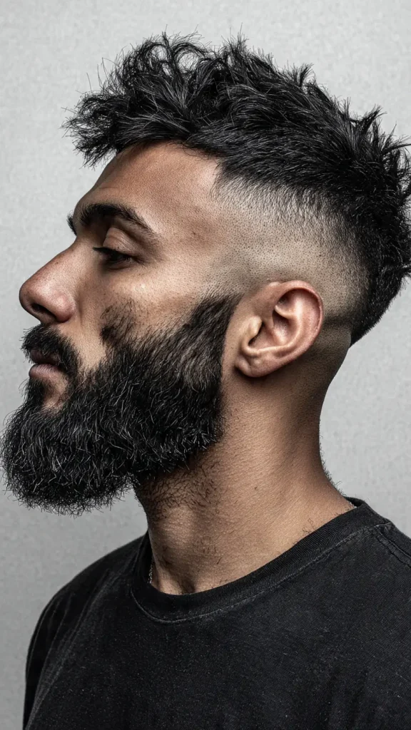 Burst Fade with Beard