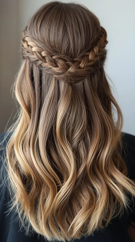 Easy Braided Half Up Medium Hair