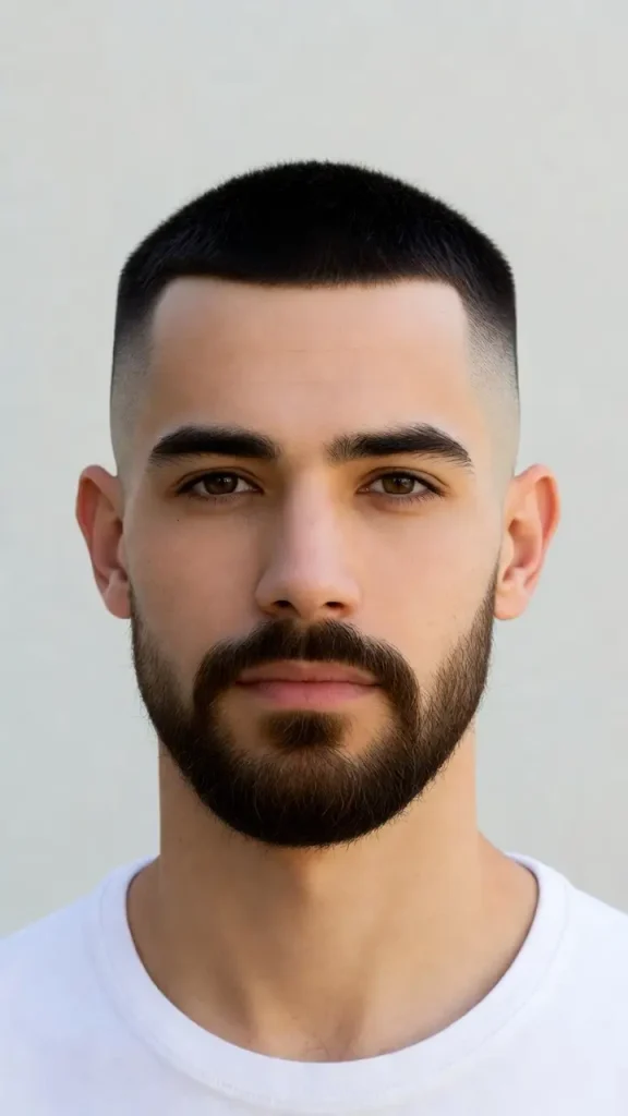 Faded Beard with Buzz Cut