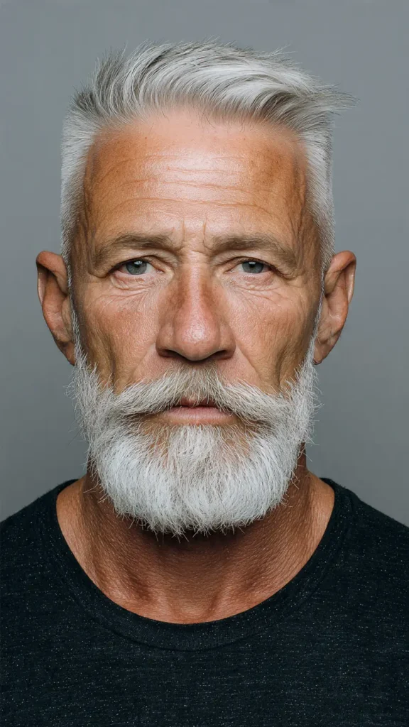 Light Gray Stubble beard over 60