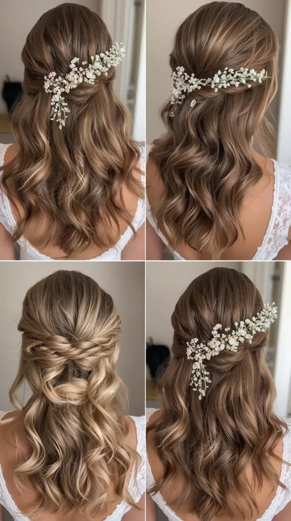 Medium Hair Half Up for Bridesmaids