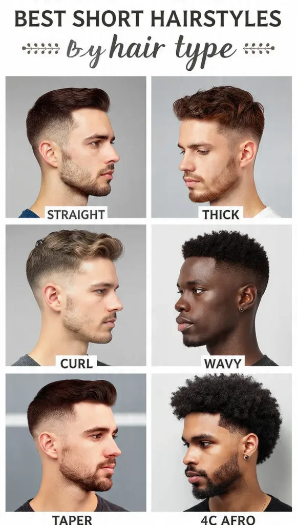 Men’s Short Hairstyles by Hair Type
