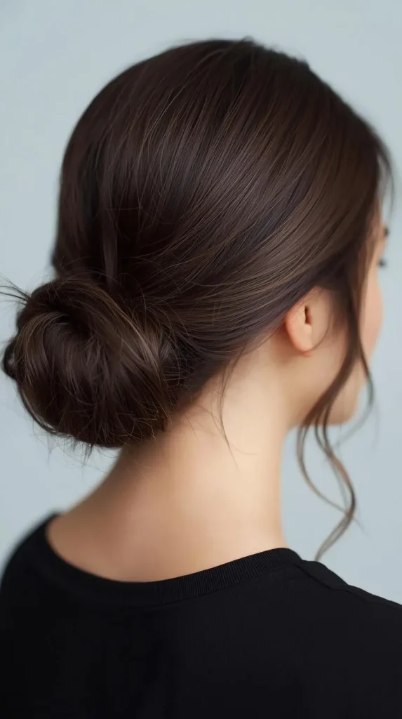 Modern Minimalist Low Bun for Medium Hair