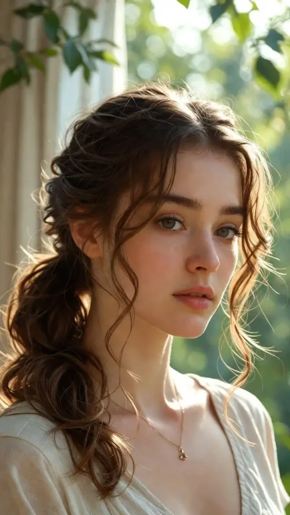 Romantic Low Ponytail with Face Framing Layers