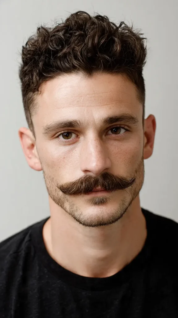 Short Hair with Mustache Styling