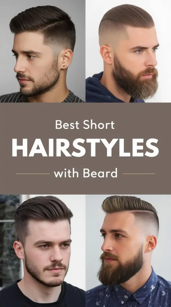 Short Hairstyles with Full Beard