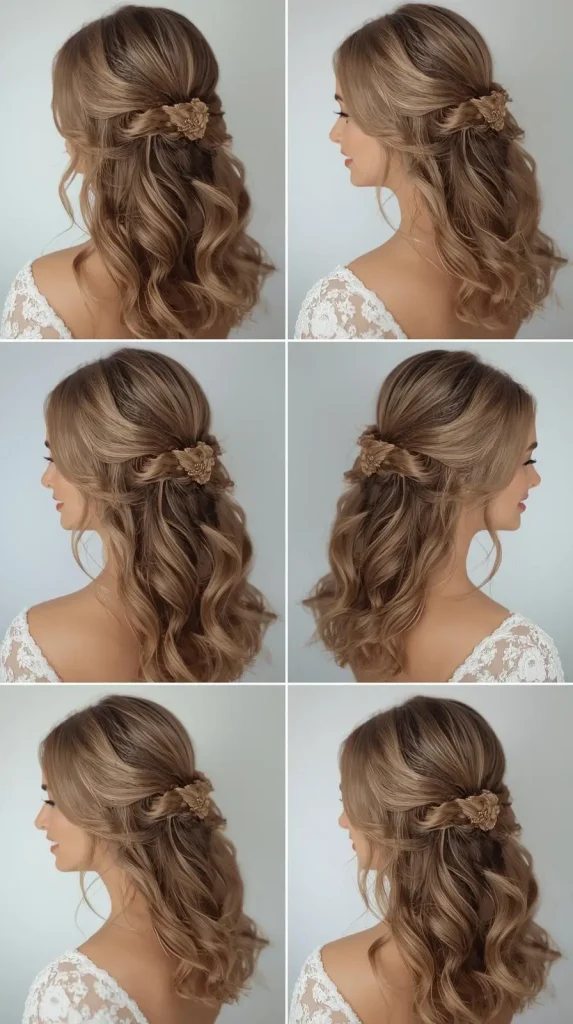 Wavy Bridal Medium Hairstyles