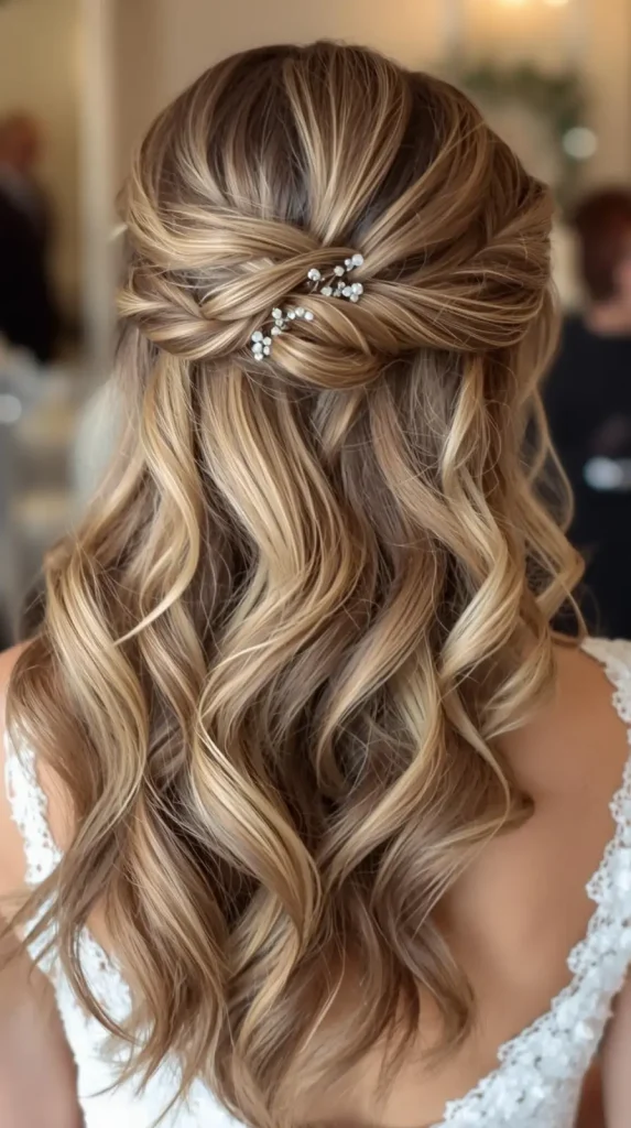 Wedding Guest Half Up Medium Hair