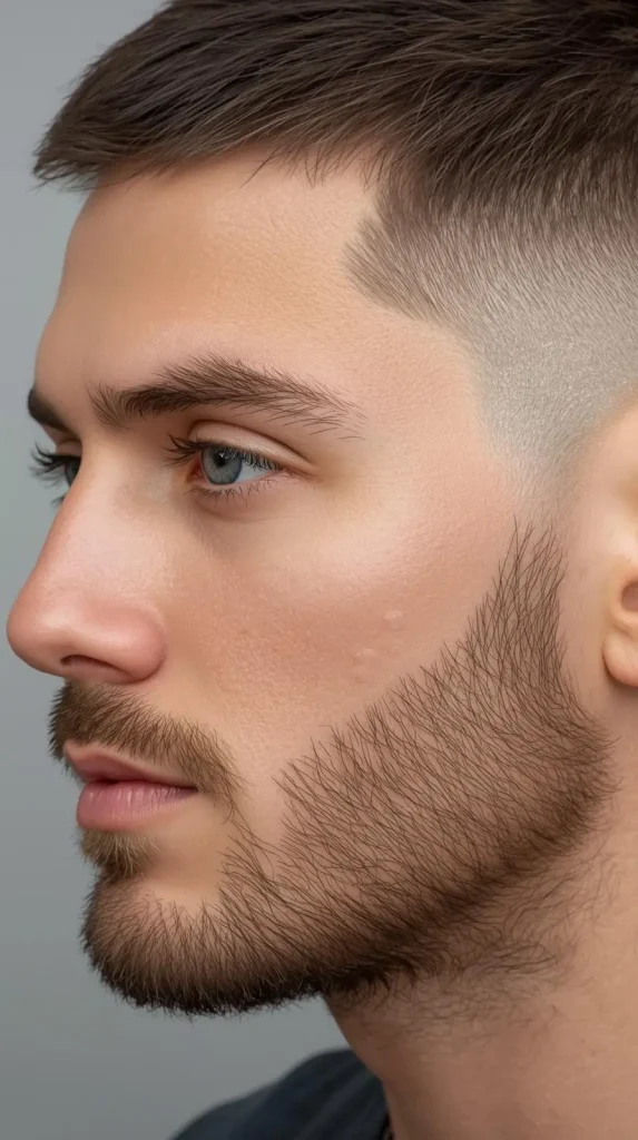 Zero mid fade with beard taper beard.