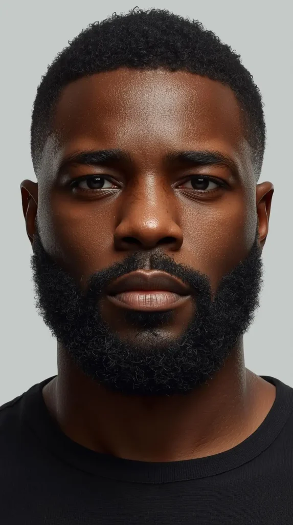 black man Beard for Round Face