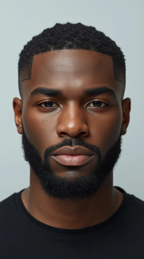 black man Beard with 360 Waves
