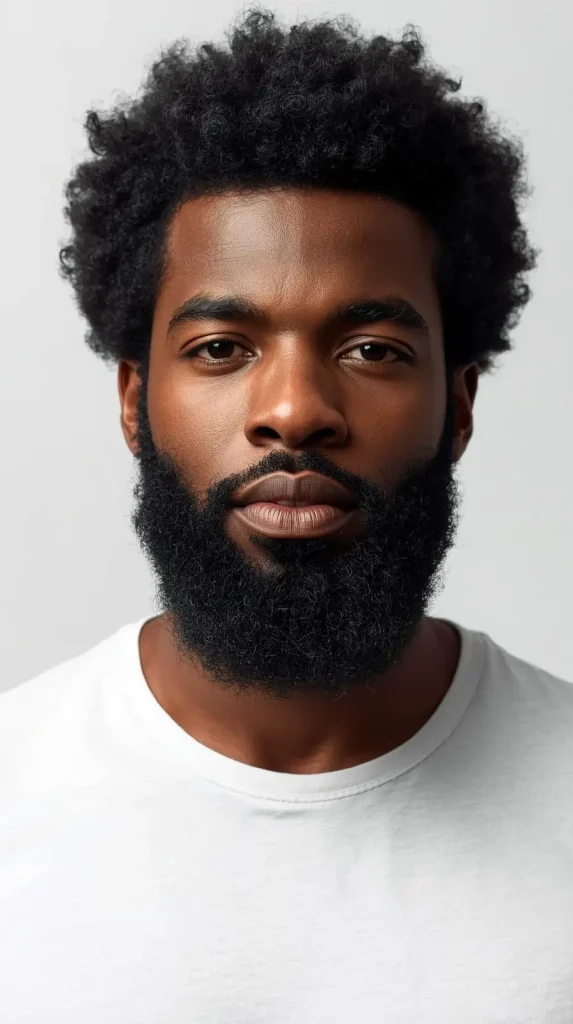 Beard with Afro black man