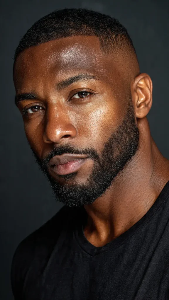 black man Clean Edge Stubble