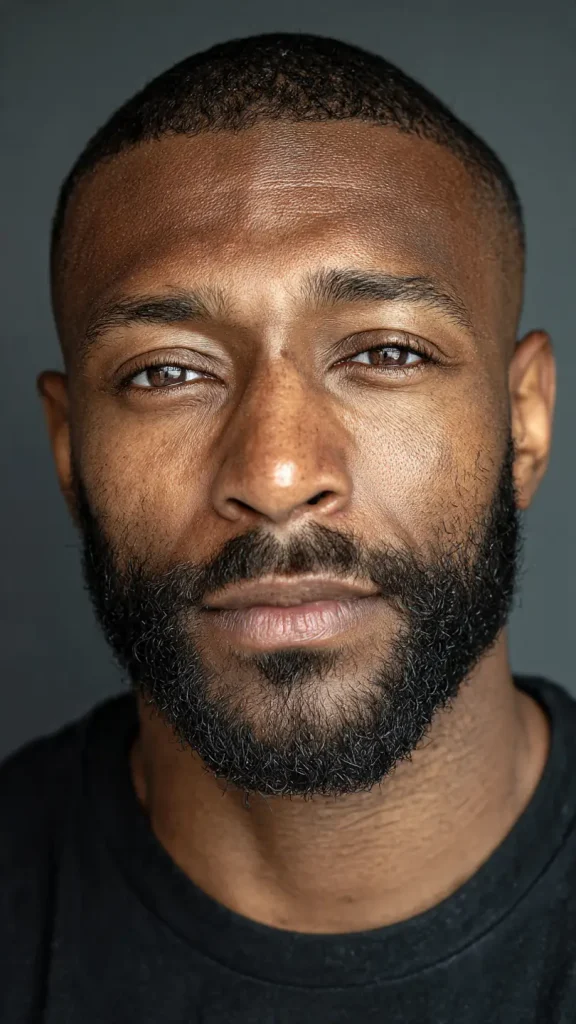 black man Patchy Beard Styled Short